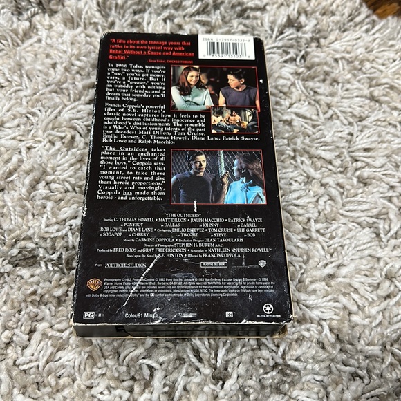 The Outsiders warner bros vhs - Picture 2 of 3